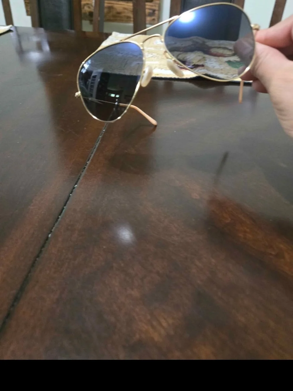 Ray-Ban Polarized Aviator Sunglasses - Gold Frame, Blue  Lenses